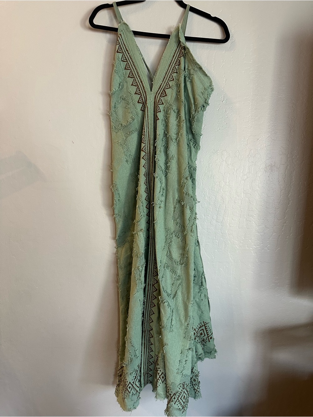 Sleeveless V-Neck Mint Green Boho Dress